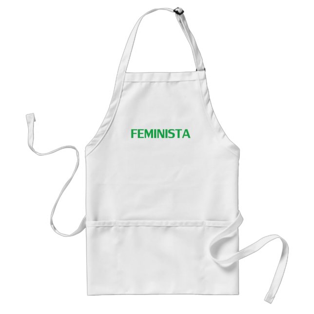 Delantal Feminista feminista en español, verde y blanco mod (Frente)