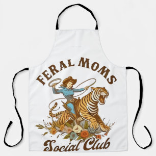 Delantal Feral Mom Social Club Funny Retro Boho Cowgirl