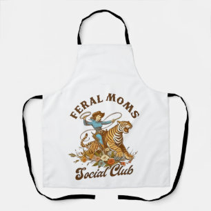Delantal Feral Mom Social Club Funny Retro Boho Cowgirl