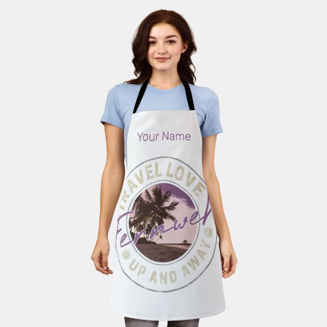 Delantal Fernweh Acompañante De Viajes De Palm Y Beach Vint (Gastado)