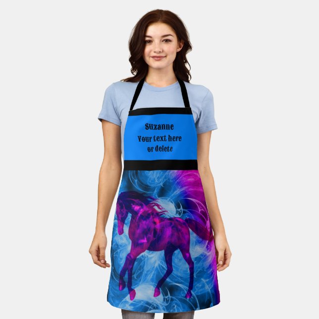 Delantal Feroy Galloping Black Horse Personalizado (Gastado)