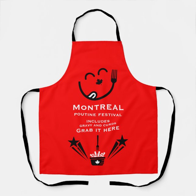 Delantal Festival de Poutine Canadiense Editable (Anverso)