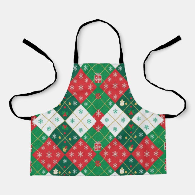 Delantal Festive Argyle Cheer Christmas Apron (Anverso)