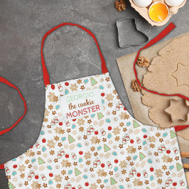 Delantal Festividad con estampado de Navidades de niños de 