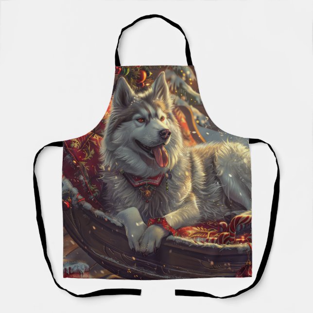 Delantal Festividad de los Navidades de perro de Laphund (Anverso)