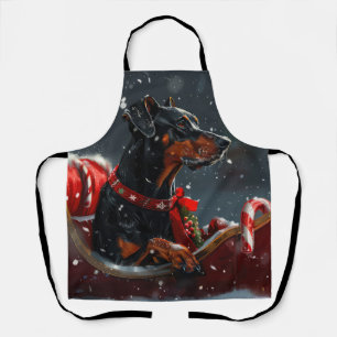 Delantal Festividad de Navidades de perro de Doberman