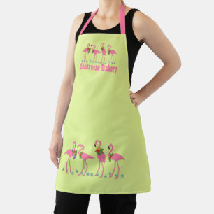 Delantal Festividad Flamingos Chartreuse Personalizado