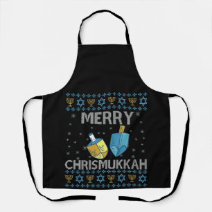 Delantal Festividad judía de Hanukkah en Merry Chrismukkah