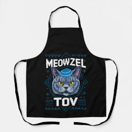 Delantal Festividad judía de Meowzel Tov Hanukkah