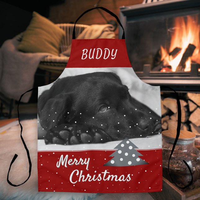 Delantal Festividad Mascota Perro Rojo Árbol de fotos Feliz (Subido por el creador)