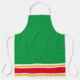 Delantal Festividad Rayos de borde amarillo rojo verde clar