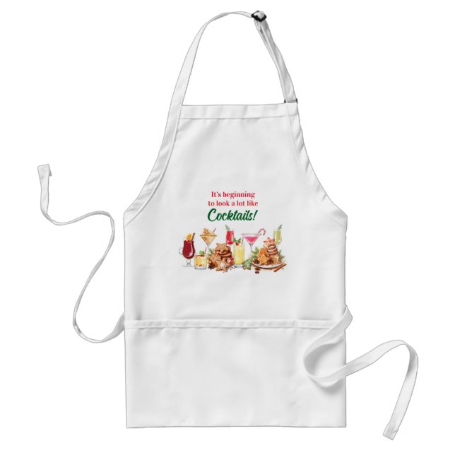 Delantal Festividades de cocina de navidades y cócteles (Frente)