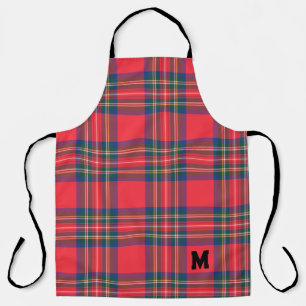 Delantal Festividades modernas de la escuela de Tartán Rojo