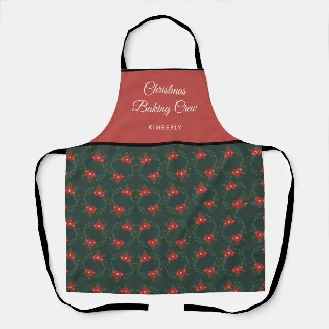 Delantal Festividades Navidades florales en Crew Apron (Anverso)