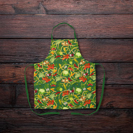 Delantal Fideos y verduras de colores verdes