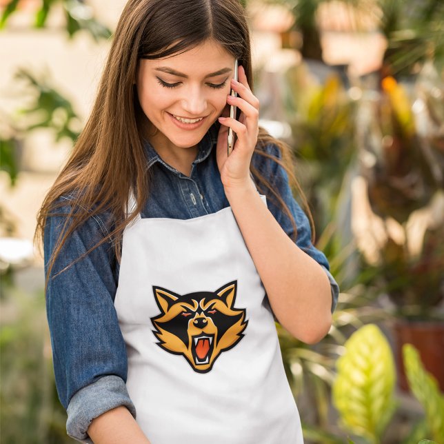 Delantal Fierce Raccoon Mascot Negrita Gráfico de animales  (Subido por el creador)