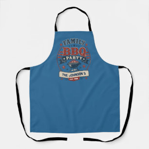 Delantal Fiesta de BBQ Familiar Americana Personalizada