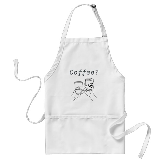 Delantal Fiesta de café Apron - Dos tazas de diversión (Frente)