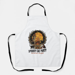 Delantal Fiesta de Gato Espeluznante Camiseta Vintage de Ha