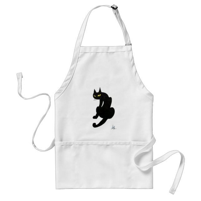 DELANTAL  FIESTA DE HALLOWEEN DEL GATO NEGRO (Frente)