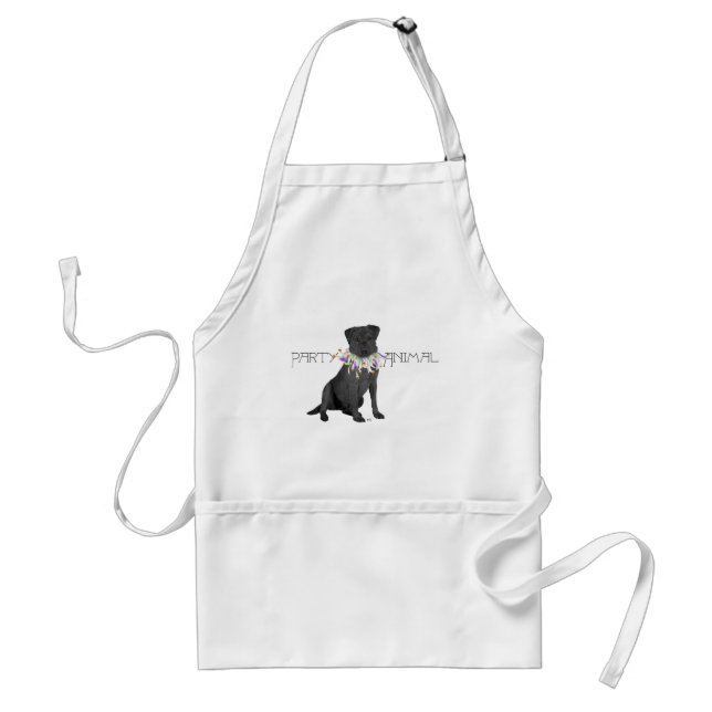 Delantal Fiesta de Labrador Retriever Negro (Frente)