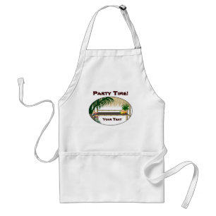 Delantal Fiesta de Luau Tropical Tiki Hut Bar Apron