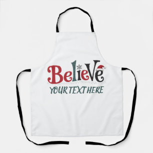 Delantal Fiesta de Navidad Personalizada Familia Believe