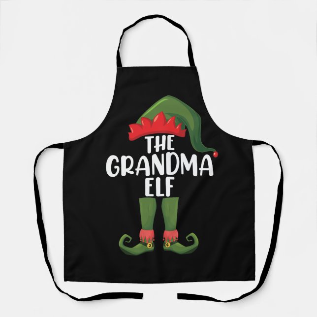 Delantal Fiesta del grupo familiar Grandma Elf Matching (Anverso)