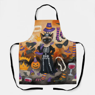 Delantal Fiesta Halloween de Gato Siamés