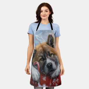 Delantal Fiesta Navideña del Perro Akita