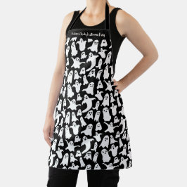 Delantal Fiesta negro fantasma de Halloween