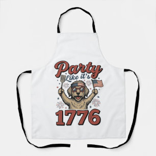Delantal Fiesta Patriótica de Perros Como Si Fuera 1776 Cam