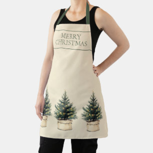 Delantal Fiesta Rustica Mínima del Árbol de Navidad