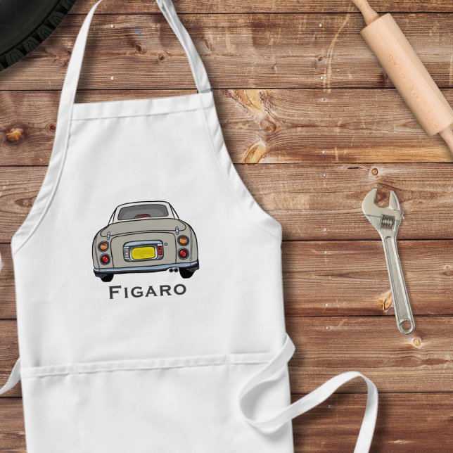 Delantal Figaro Coche Topaz Mist Nombre Apron (A topaz mist figaro apron perfect for the kitchen or garage. Add your name!)