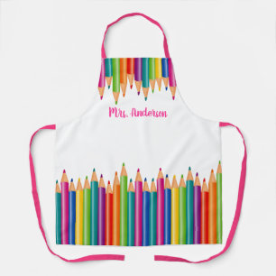 Delantal Fila de lápiz coloreada Personaliza Apron
