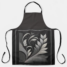 Delantal Filigree Leaf Frame Apron