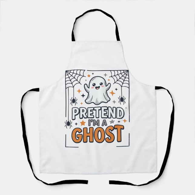 Delantal Finge Que Soy un Fantasma Lindo Halloween (Anverso)