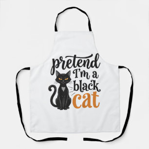Delantal Finge que soy un gato negro Diseño de camiseta de