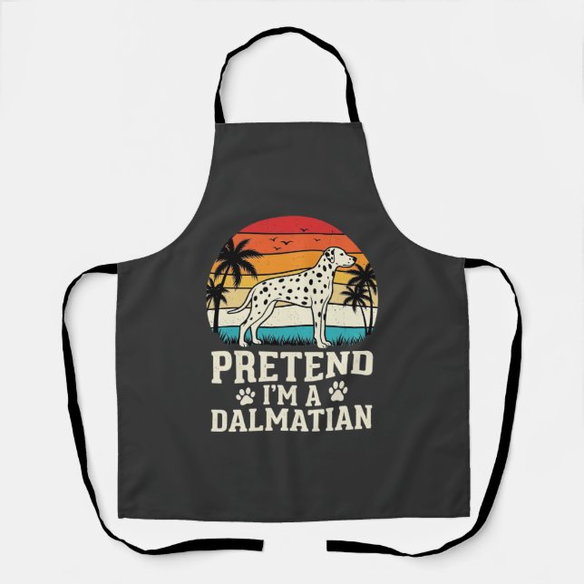 Delantal Finge que soy un perro retro dálmata (Anverso)