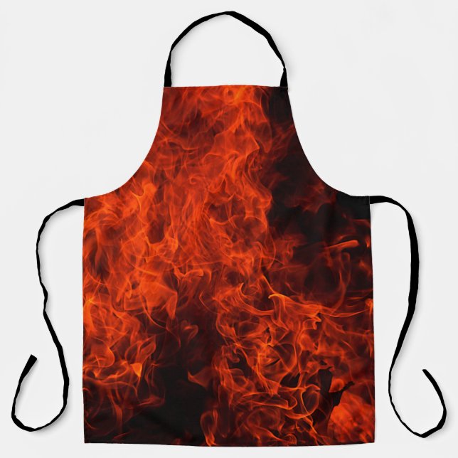 Delantal Fire background flame black hot (Anverso)