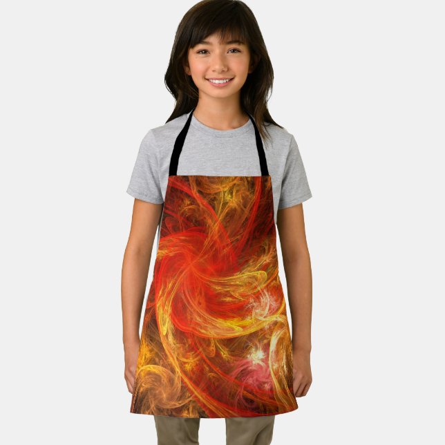 Delantal Firestorm Abstract Art Apron (in situ)