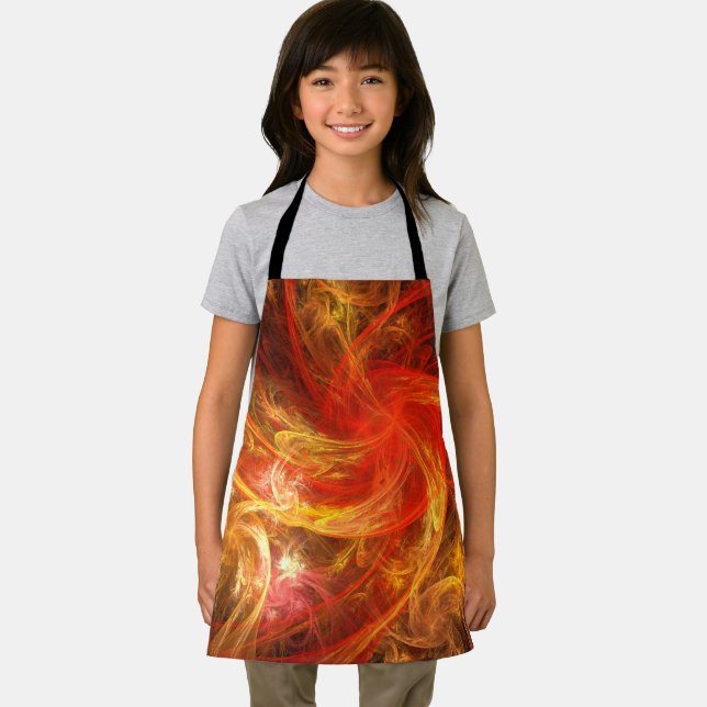 Delantal Firestorm Nova Abstract Art Apron (in situ)