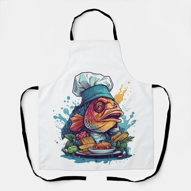 Delantal Fish Chef Awesome Wild Animal Lovely Fish (Anverso)