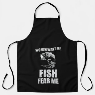 Delantal Fish Fear Me Miedo Pescar Gracioso Regalo De Amant