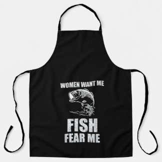 Delantal Fish Fear Me Miedo Pescar Gracioso Regalo De Amant