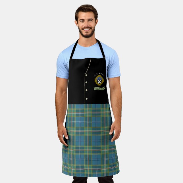Delantal Fitzpatrick Shield & Tartan Personalized Kilt (Gastado)
