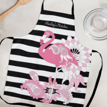 Flamenco Rosa Caprichoso con Rayas Blancas y Negra