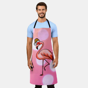 Delantal Flamenco Rosa Navidad Tropical Holiday