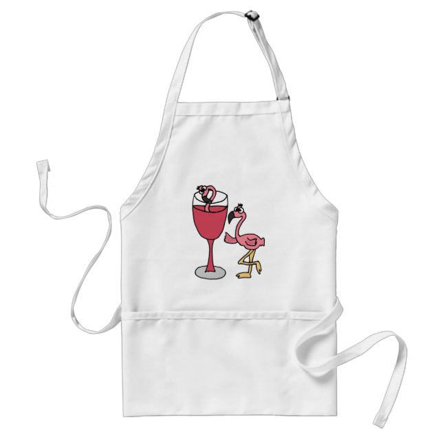 Delantal Flamenco rosado en la copa de vino de Rubor (Frente)