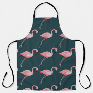 Delantal Flamencos en azul, vintage sin costuras.